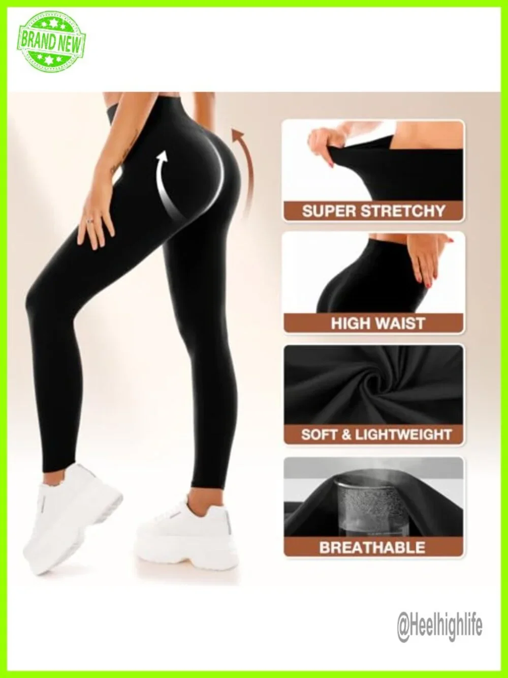Buttery Soft High Waisted Yoga Leggings 4 Pack - Workout Pants
